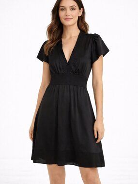 BCBGMaxAzria black silk blend dress size XXS